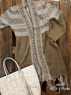 Cardigan Flecos Largo - MÉXICO ARTE Y MODA - Sudaderas y Suéteres
