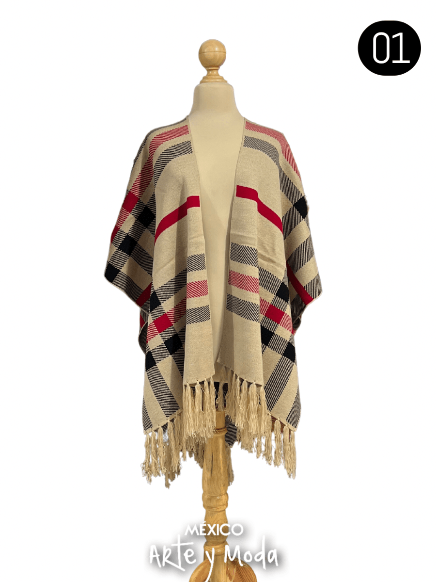 Cardigan Tartan - MÉXICO ARTE Y MODA - Capa Bordada