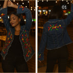 Cazadora Tenango Mezclilla - MÉXICO ARTE Y MODA - Chamarra