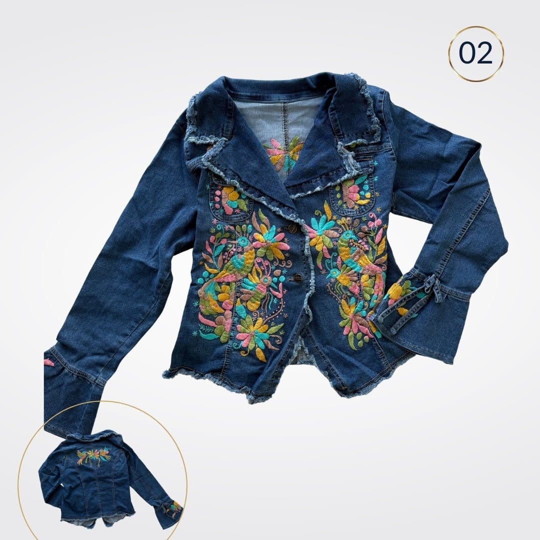 Cazadora Tenango Mezclilla - MÉXICO ARTE Y MODA - Chamarra