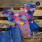 Crop Top Telar Rombos - MÉXICO ARTE Y MODA - Blusa Bordada