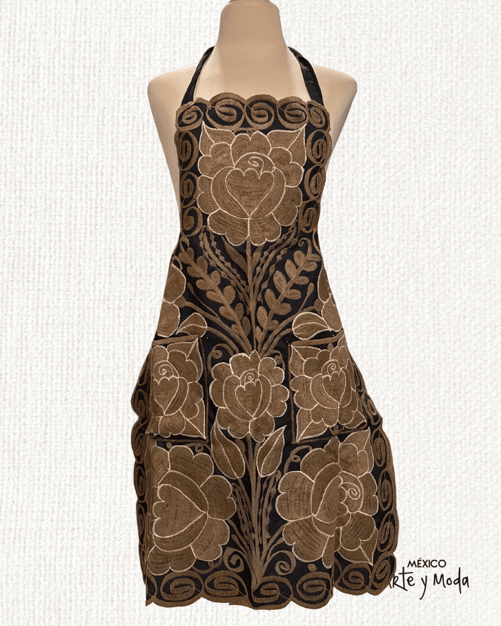 Delantal Bordado Zinac - MÉXICO ARTE Y MODA - Delantal