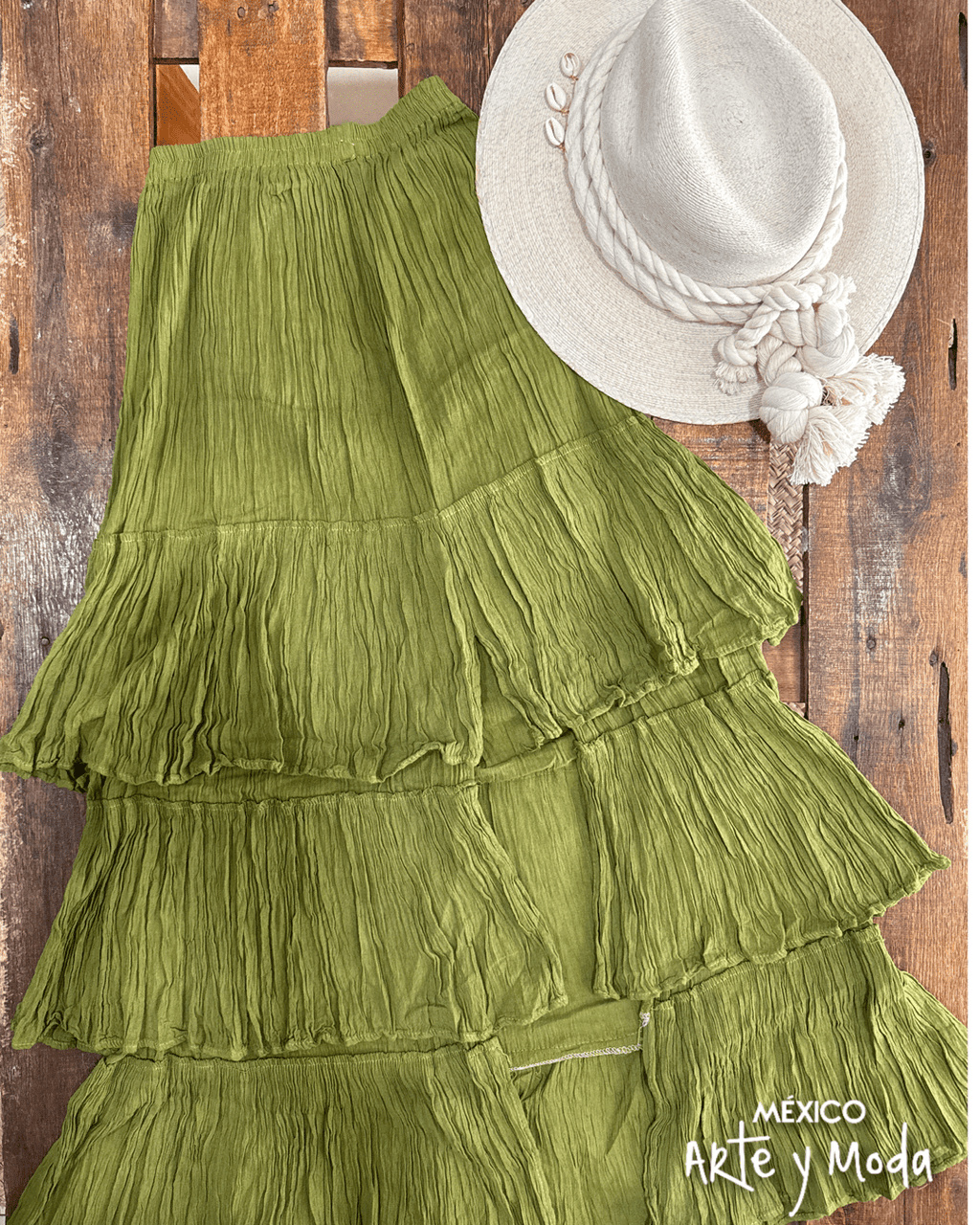 Falda Larga Olanes - MÉXICO ARTE Y MODA - Falda