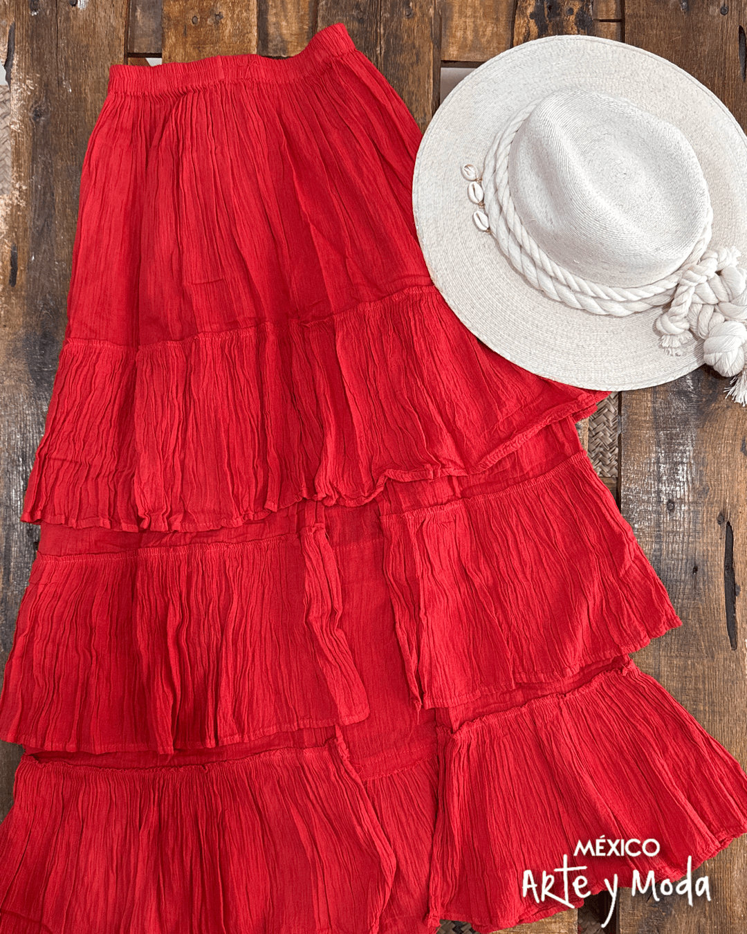 Falda Larga Olanes - MÉXICO ARTE Y MODA - Falda