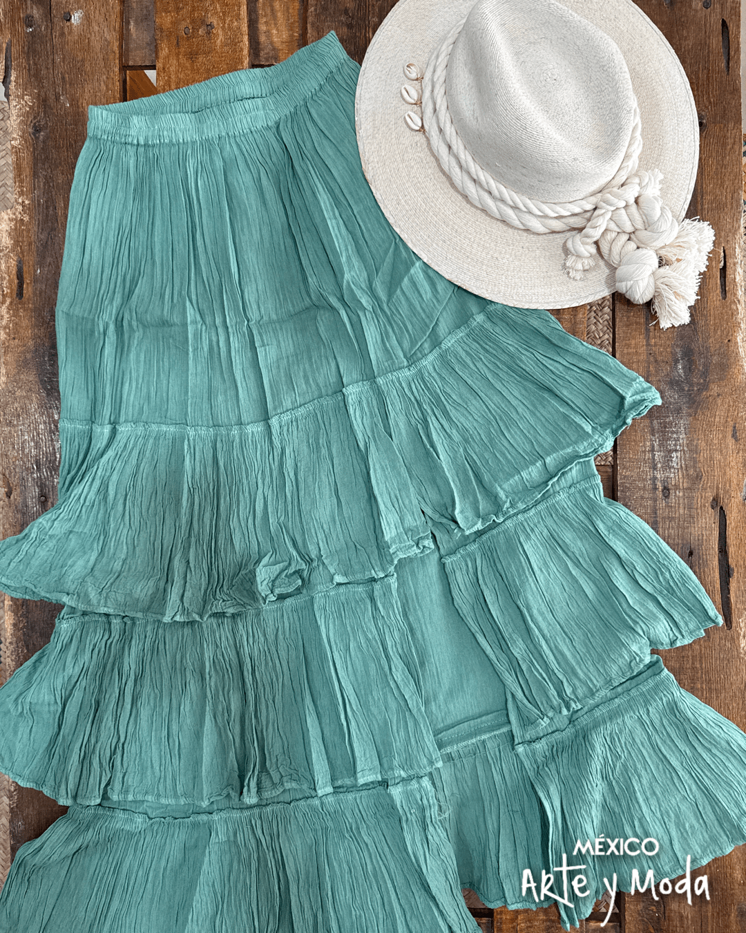 Falda Larga Olanes - MÉXICO ARTE Y MODA - Falda