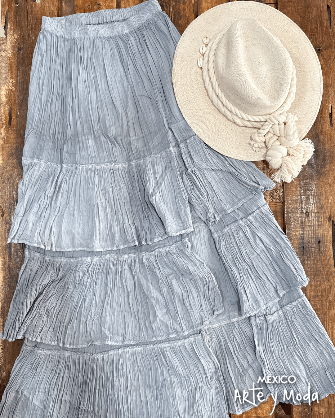 Falda Larga Olanes - MÉXICO ARTE Y MODA - Falda