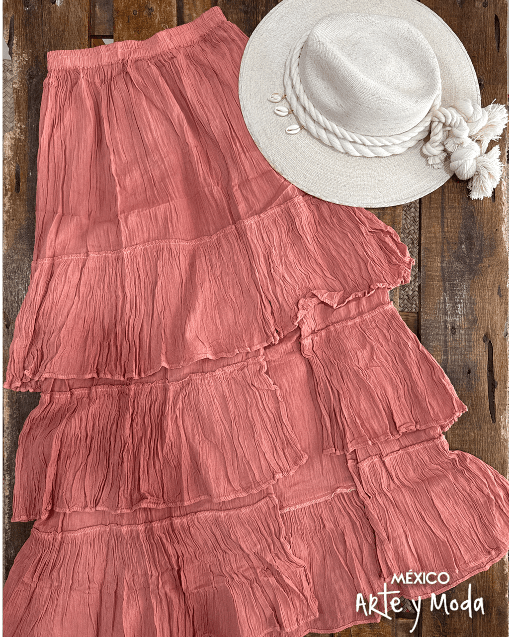 Falda Larga Olanes - MÉXICO ARTE Y MODA - Falda