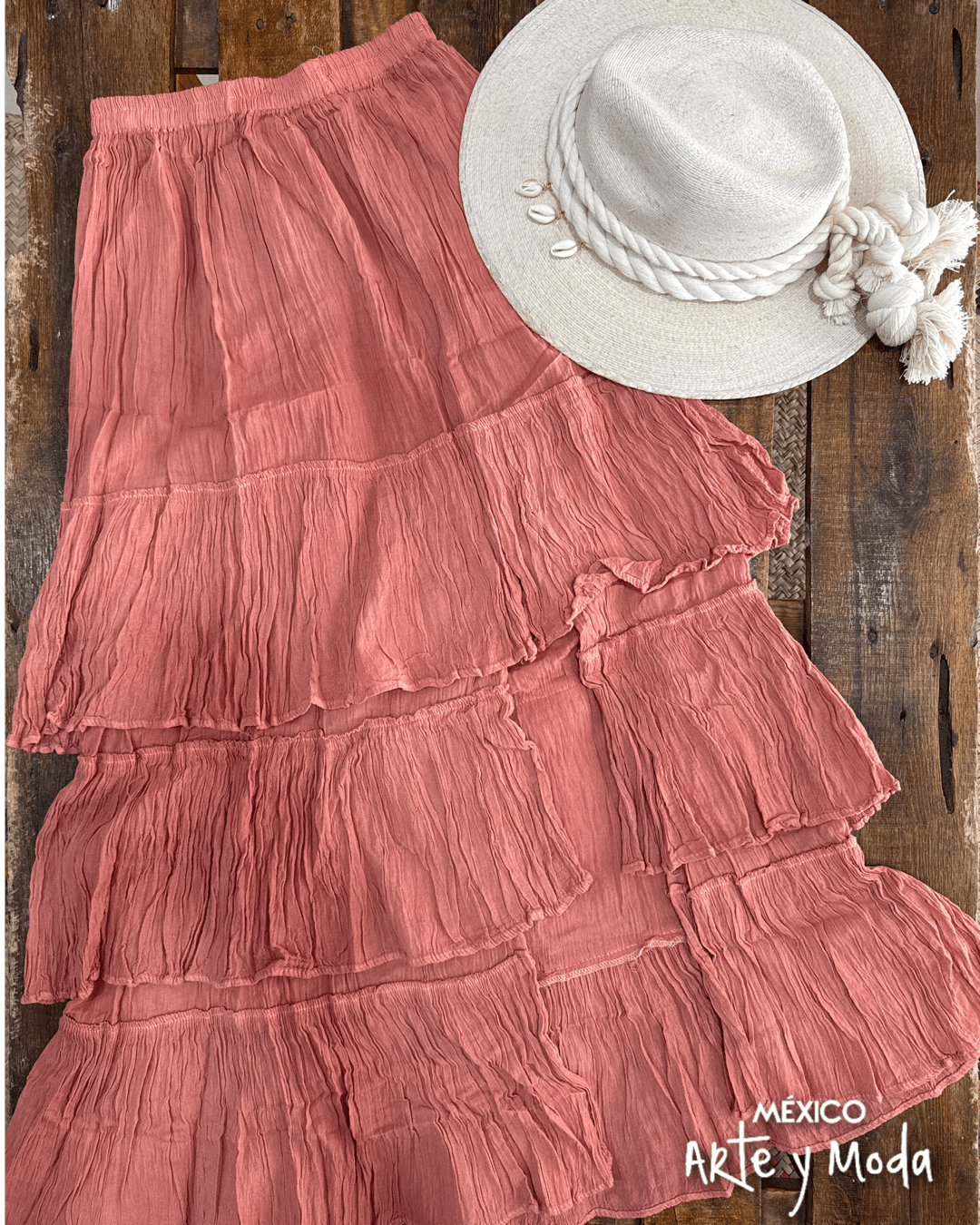 Falda Larga Olanes - MÉXICO ARTE Y MODA - Falda