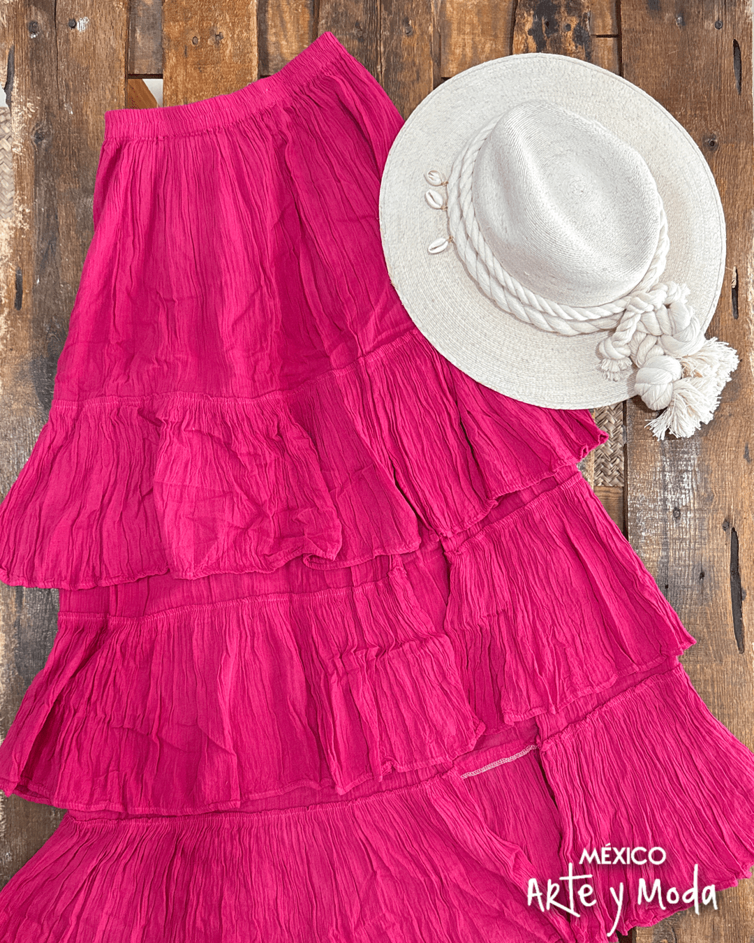 Falda Larga Olanes - MÉXICO ARTE Y MODA - Falda