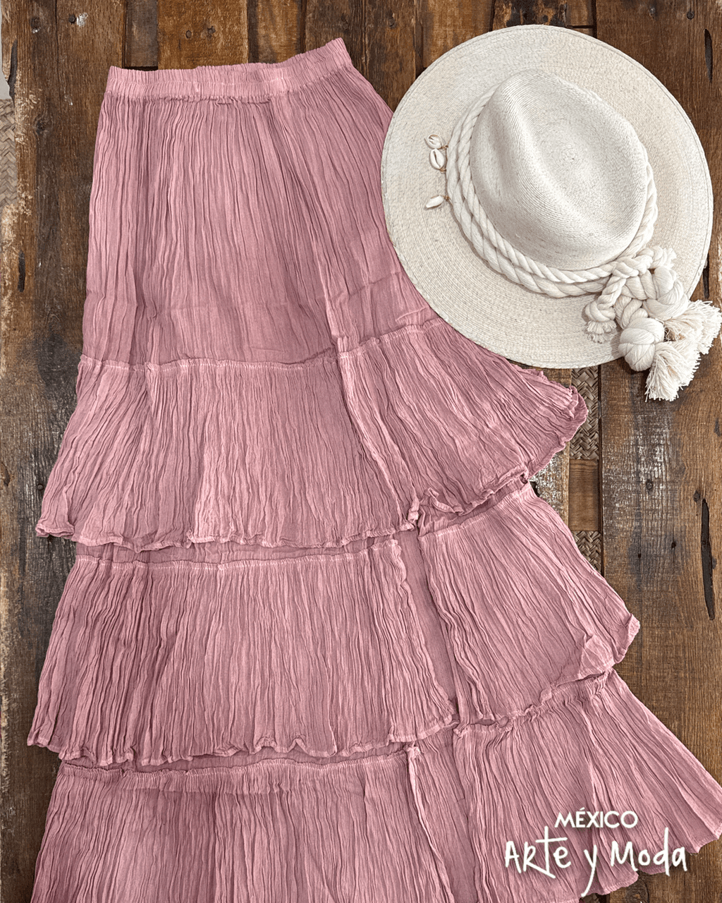 Falda Larga Olanes - MÉXICO ARTE Y MODA - Falda