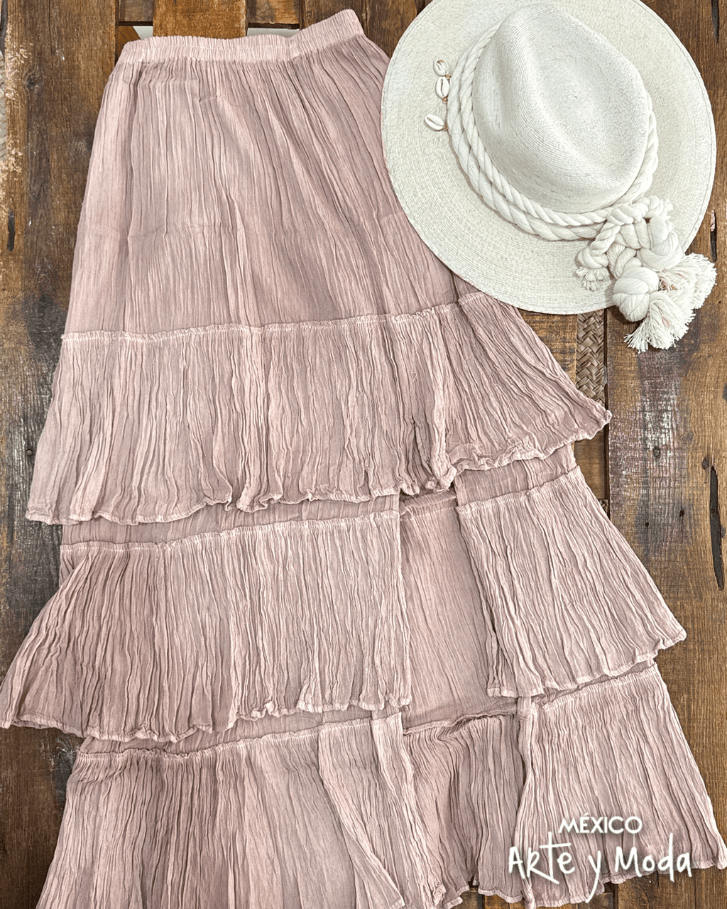 Falda Larga Olanes - MÉXICO ARTE Y MODA - Falda