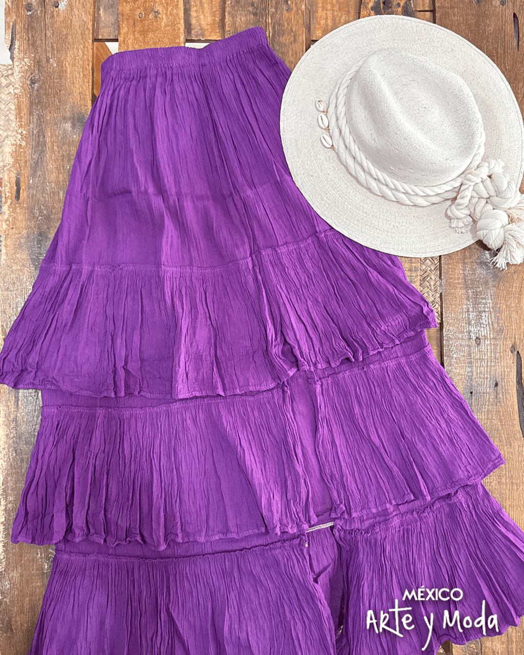 Falda Larga Olanes - MÉXICO ARTE Y MODA - Falda