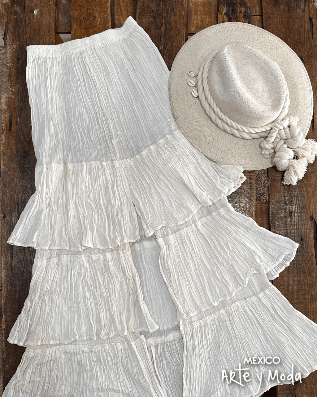 Falda Larga Olanes - MÉXICO ARTE Y MODA - Falda