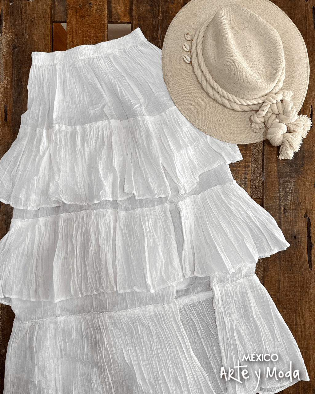 Falda Larga Olanes - MÉXICO ARTE Y MODA - Falda