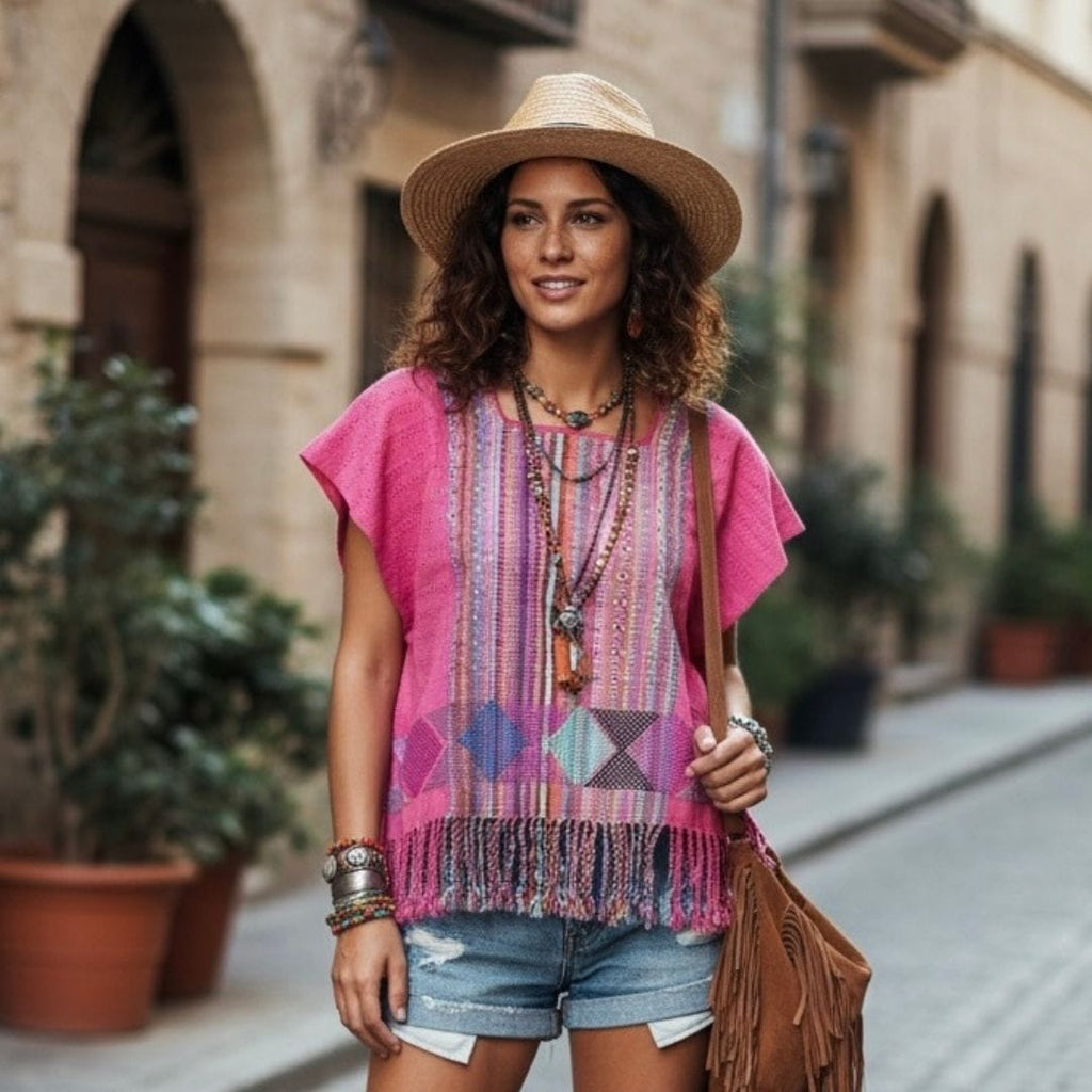 Huipil Boho Chic - MÉXICO ARTE Y MODA - Blusa Bordada
