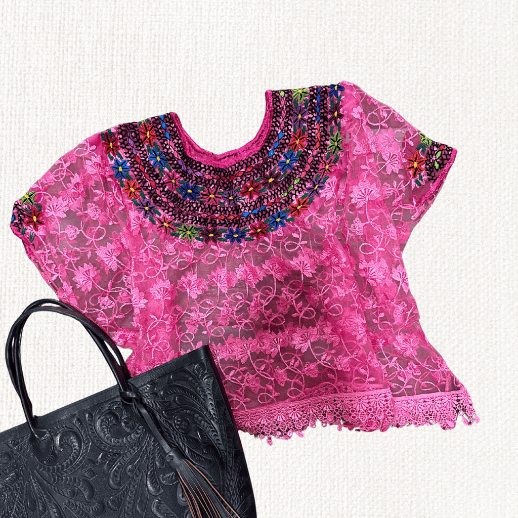 Huipil Cobanero Encaje - MÉXICO ARTE Y MODA - Blusa Bordada