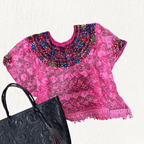 Huipil Cobanero Encaje - MÉXICO ARTE Y MODA - Blusa Bordada