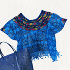 Huipil Cobanero Encaje - MÉXICO ARTE Y MODA - Blusa Bordada