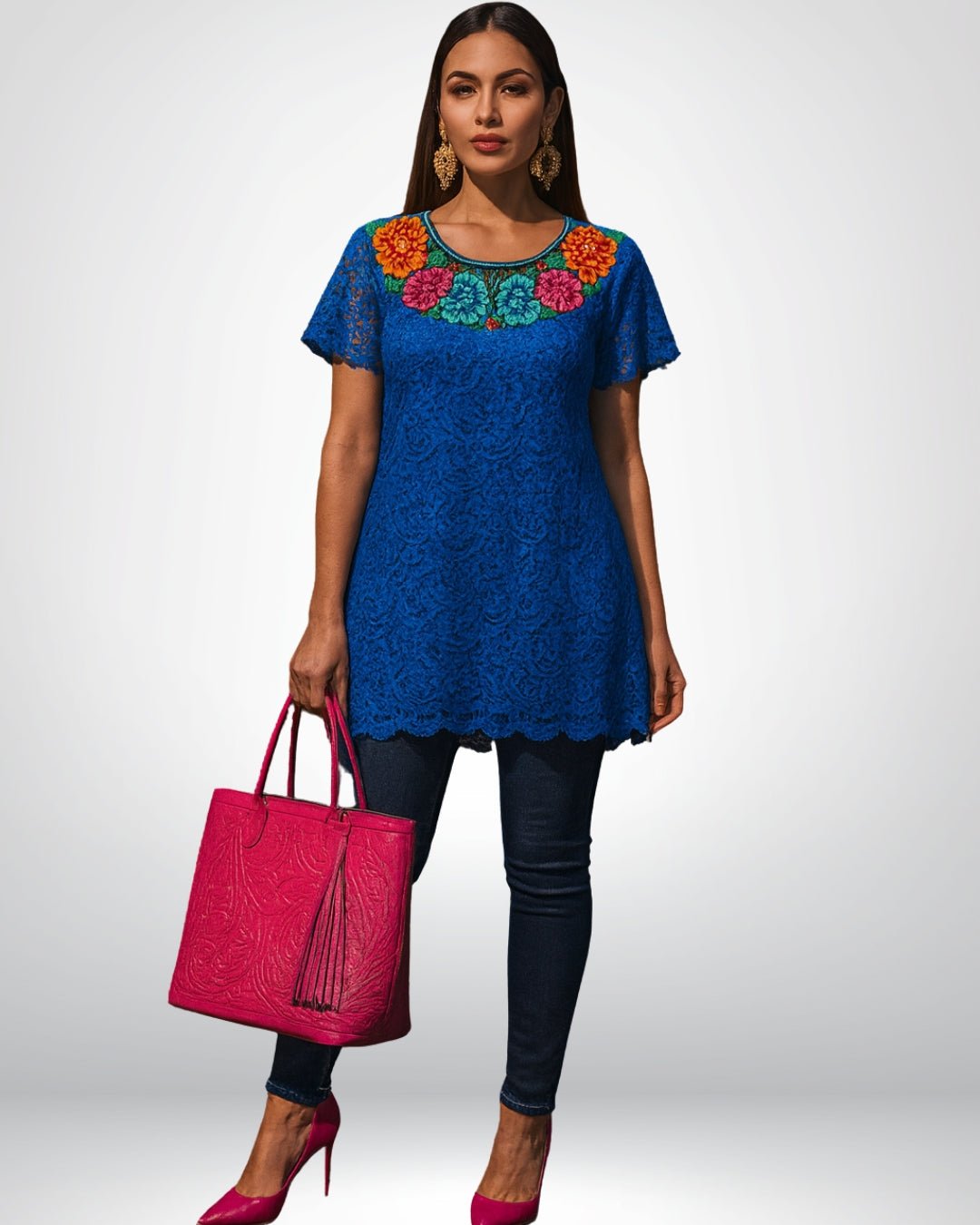 Huipil Encaje Zinac - MÉXICO ARTE Y MODA - Blusa Bordada