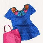 Huipil Encaje Zinac - MÉXICO ARTE Y MODA - Blusa Bordada