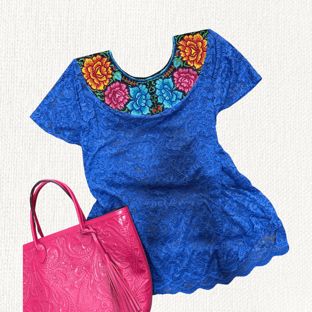 Huipil Encaje Zinac - MÉXICO ARTE Y MODA - Blusa Bordada