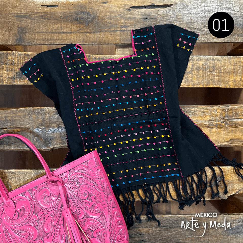 Huipil Telar Lunares - MÉXICO ARTE Y MODA - Crop Top