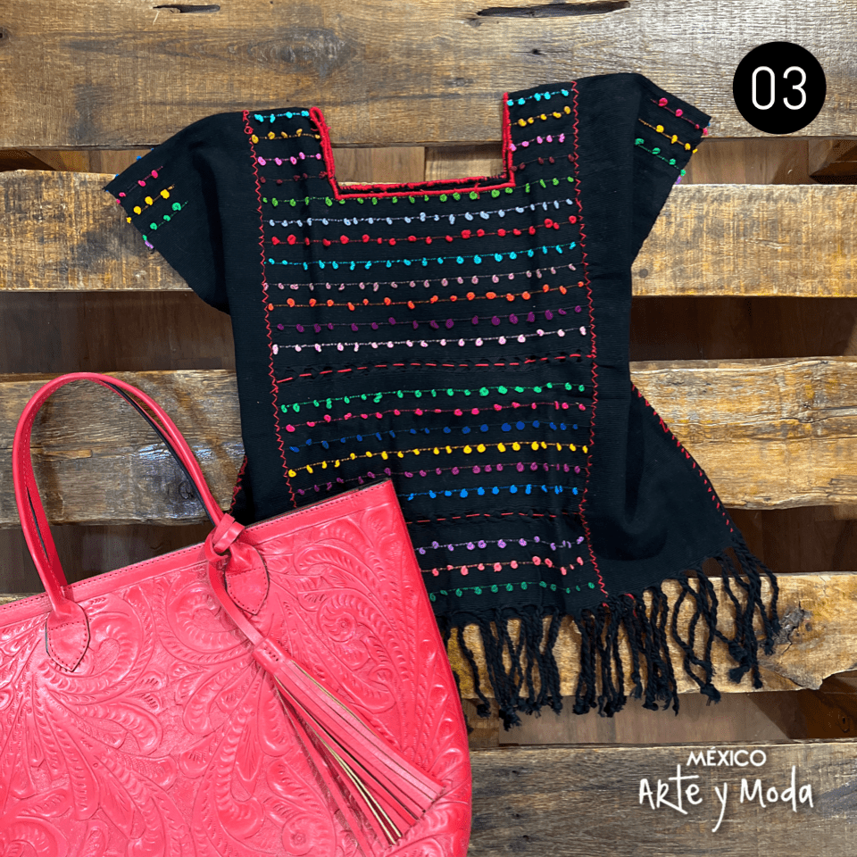 Huipil Telar Lunares - MÉXICO ARTE Y MODA - Crop Top