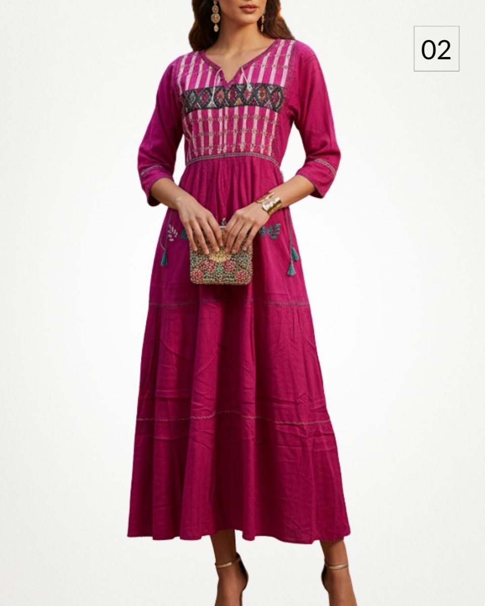 Maxi Vestido 3 Regiones - MÉXICO ARTE Y MODA - Vestido Bordado