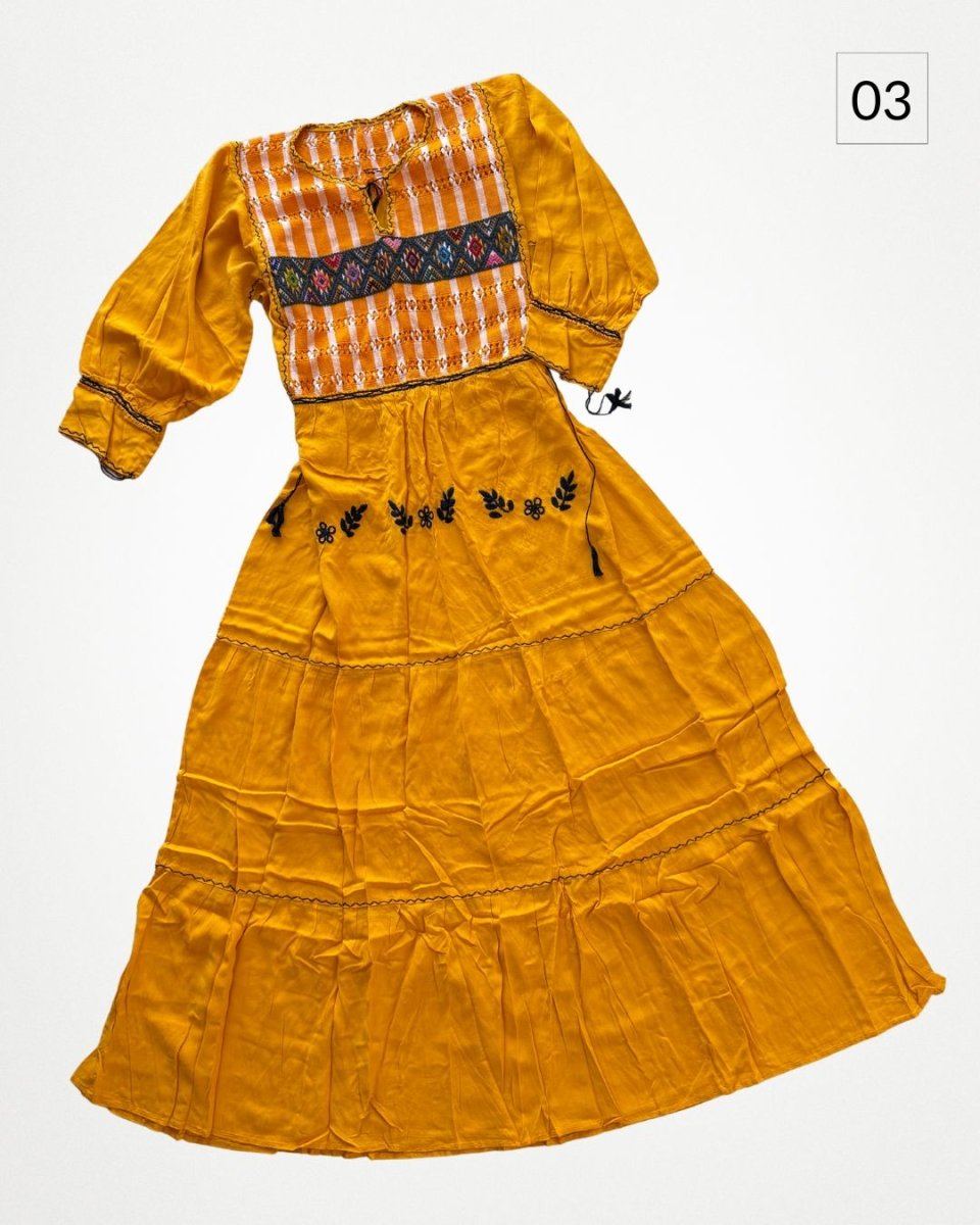 Maxi Vestido 3 Regiones - MÉXICO ARTE Y MODA - Vestido Bordado