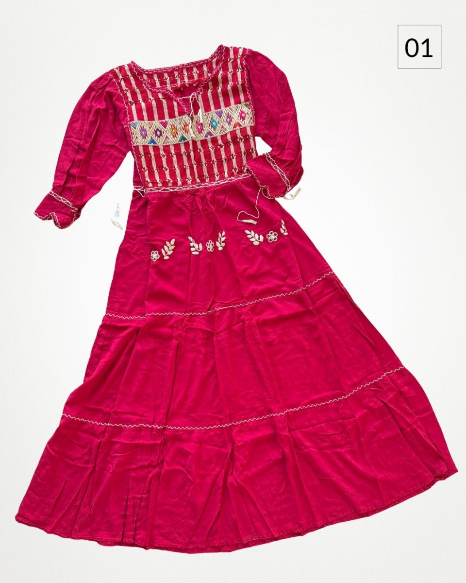 Maxi Vestido 3 Regiones - MÉXICO ARTE Y MODA - Vestido Bordado
