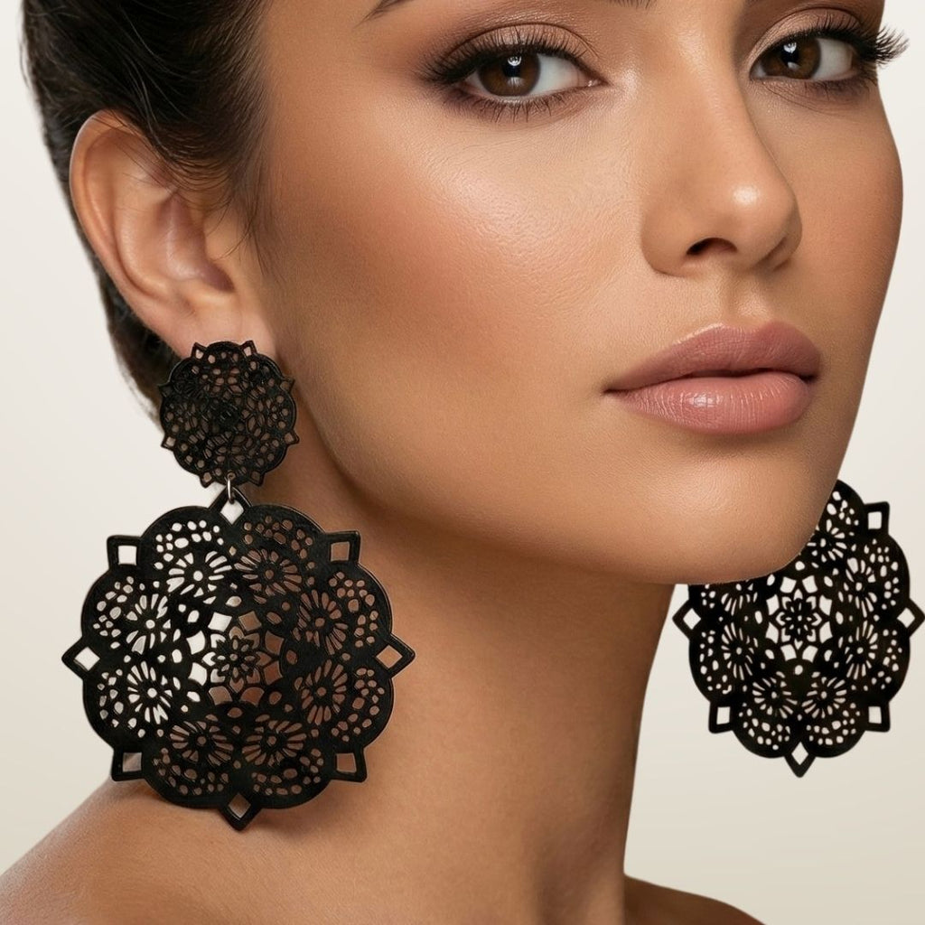 Aretes Roseton de Filigrana | Acero Inoxidable