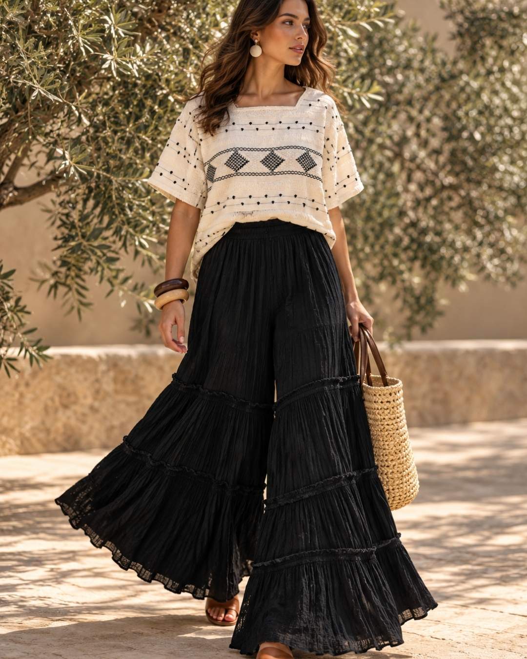 Pantalón Volantes Manta