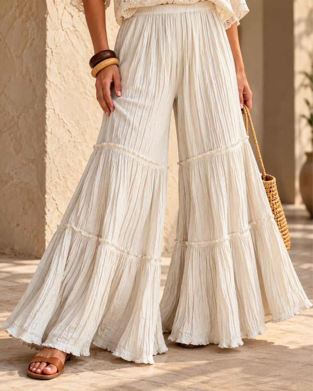Pantalón Volantes Manta