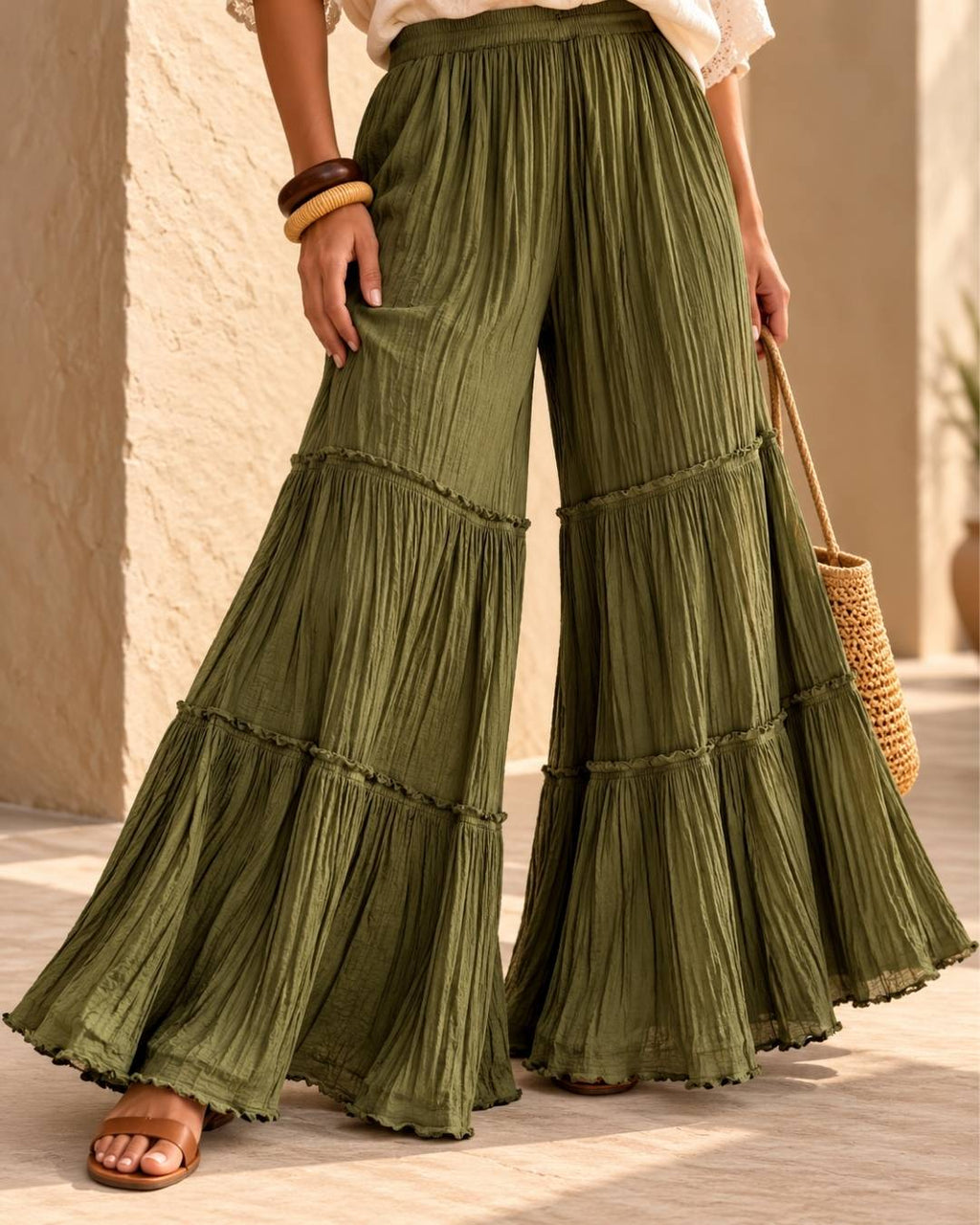 Pantalón Volantes Manta