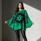 Poncho Senda Maya - Tejido de punto artesanal - MÉXICO ARTE Y MODA - Sudaderas y Suéteres