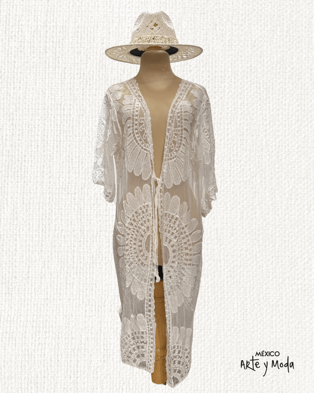 Salida de Baño Tul Bordado - MÉXICO ARTE Y MODA - Salida de Baño