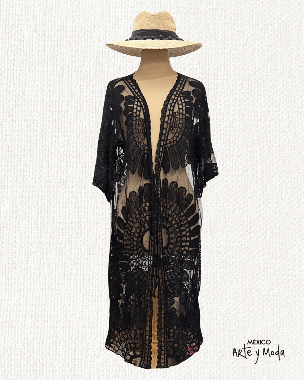 Salida de Baño Tul Bordado - MÉXICO ARTE Y MODA - Salida de Baño