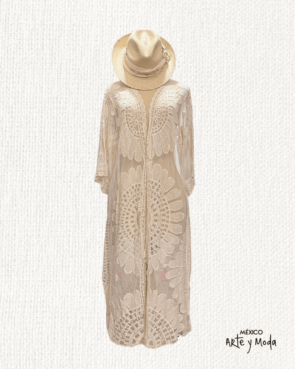 Salida de Baño Tul Bordado - MÉXICO ARTE Y MODA - Salida de Baño