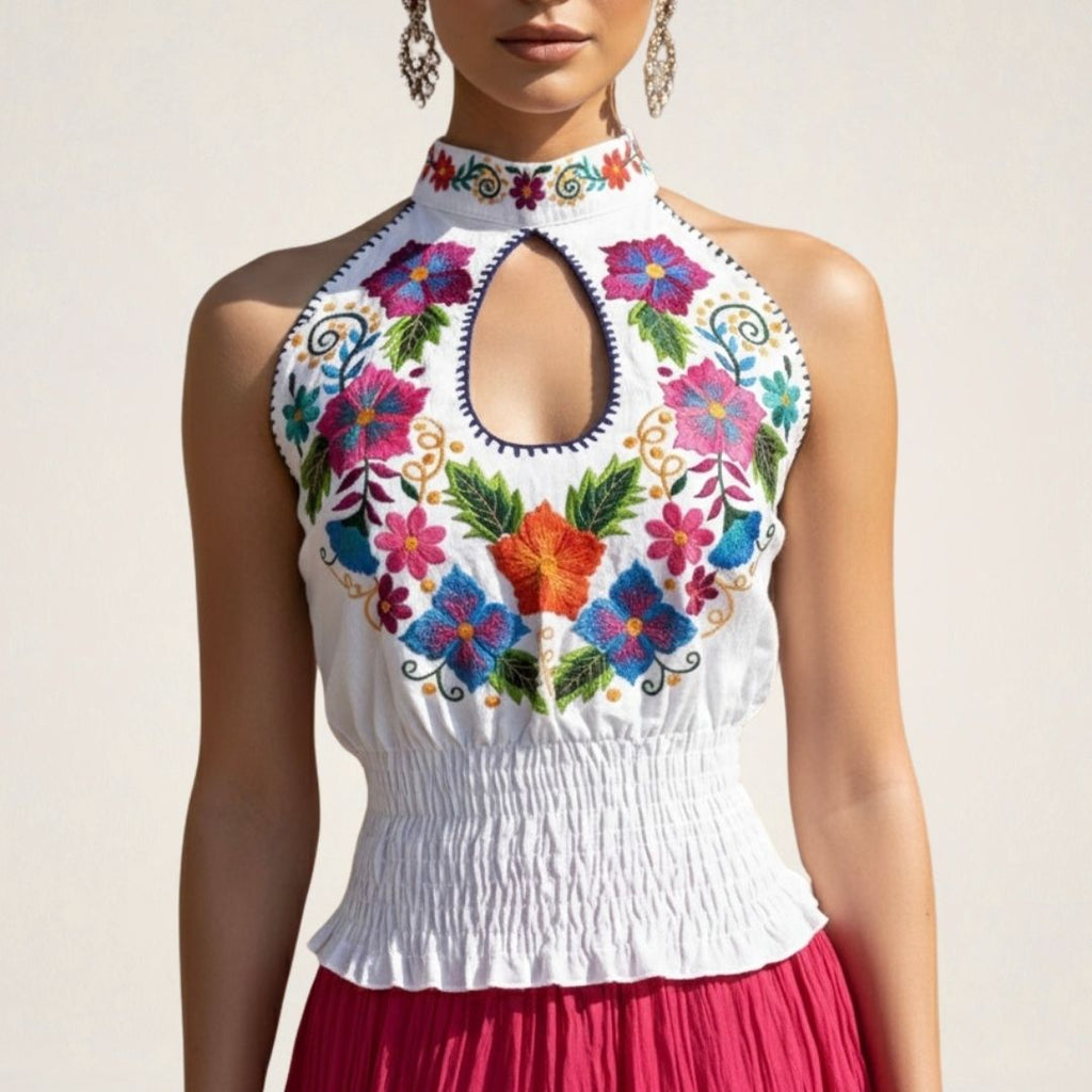 Top Halter Flora Zinacanteca