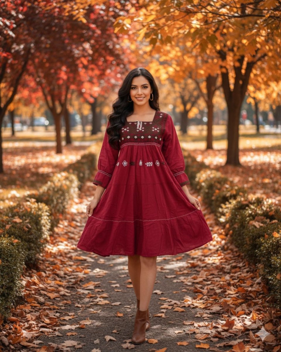 Vestido Bonita San Andres - MÉXICO ARTE Y MODA - Vestido Bordado