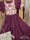 Vestido Carolina Rococo - MÉXICO ARTE Y MODA - Vestido Bordado