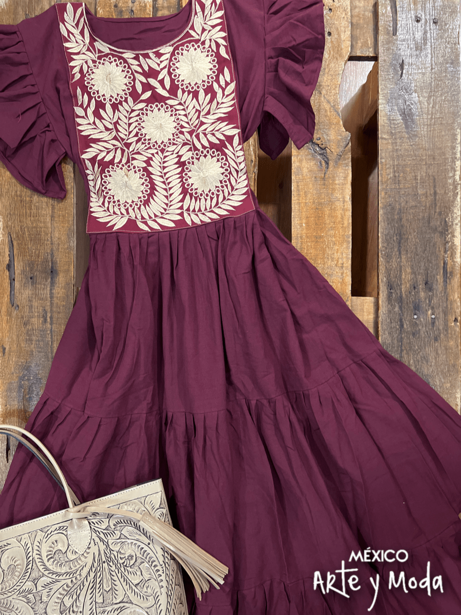 Vestido Carolina Rococo - MÉXICO ARTE Y MODA - Vestido Bordado