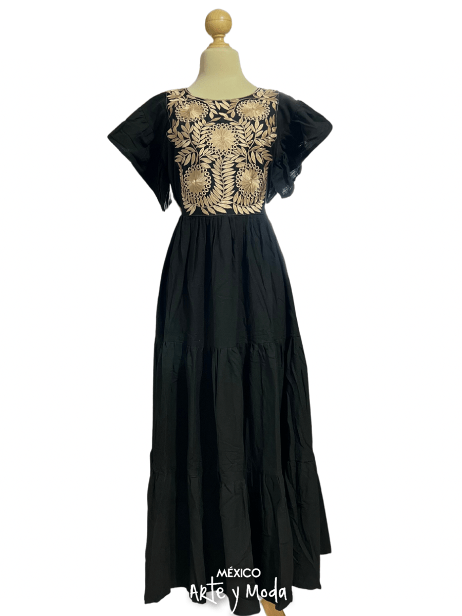 Vestido Carolina Rococo - MÉXICO ARTE Y MODA - Vestido Bordado