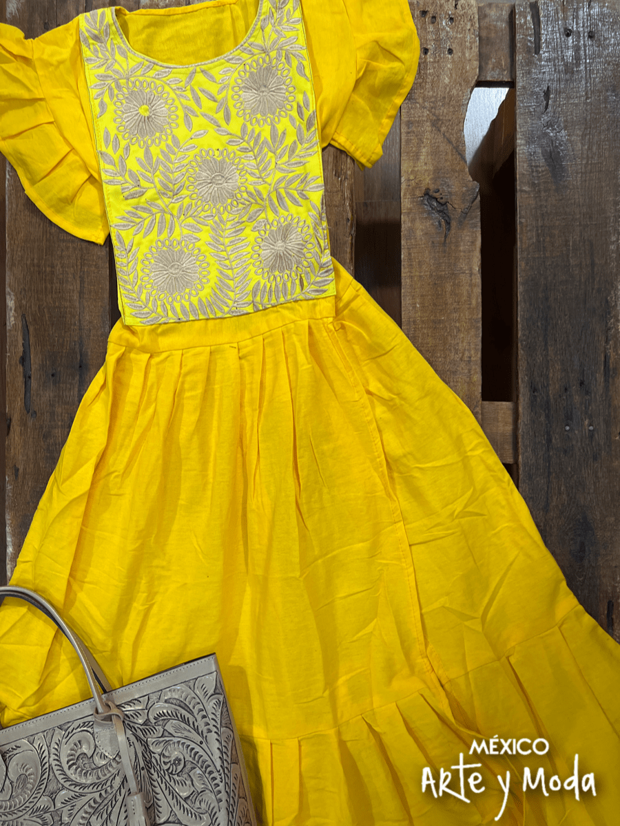 Vestido Carolina Rococo - MÉXICO ARTE Y MODA - Vestido Bordado