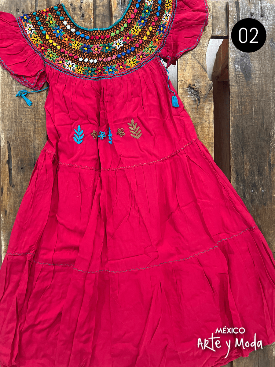 Vestido Coban Rayon - MÉXICO ARTE Y MODA - Vestido Bordado