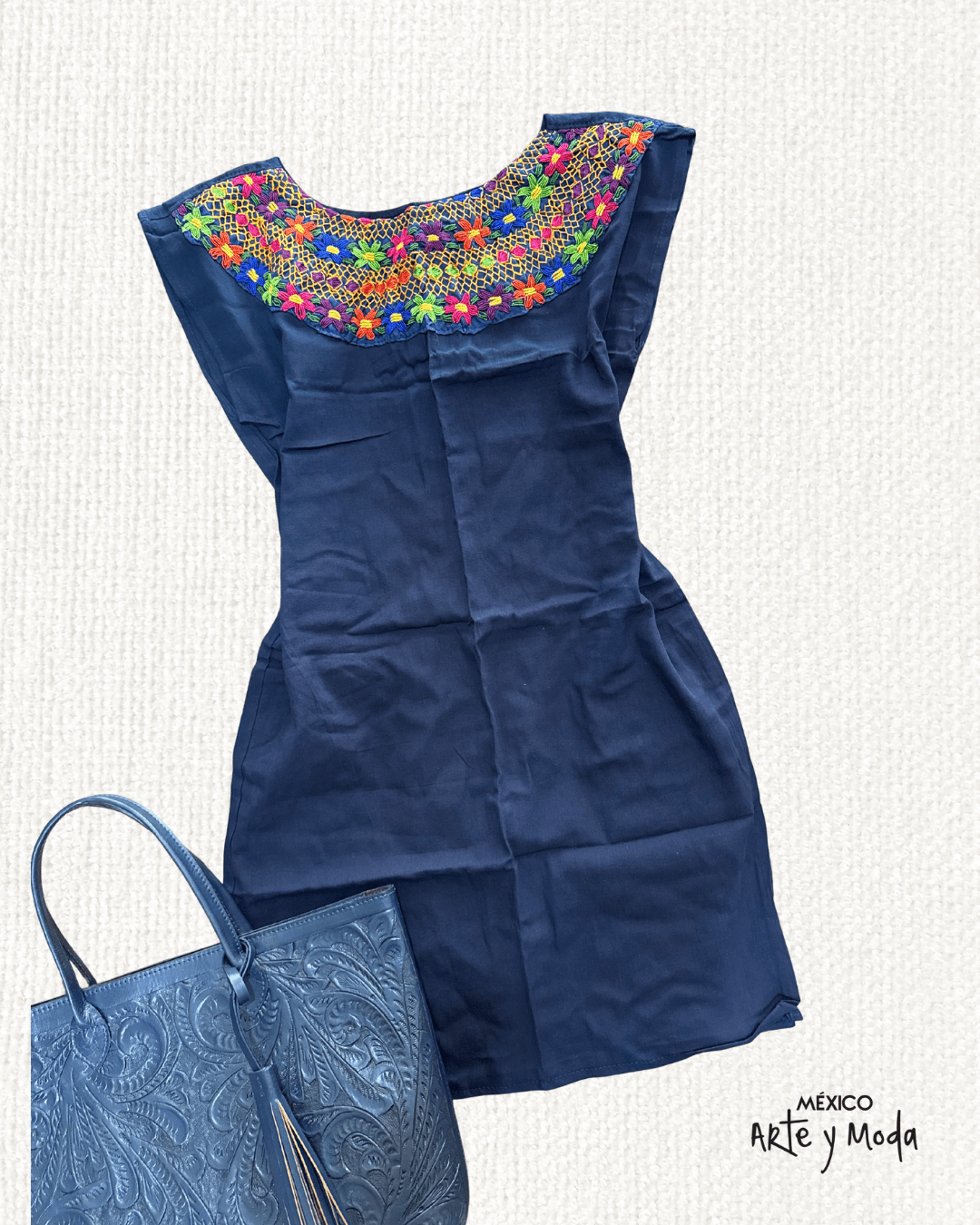 Vestido Cobanero Manta - MÉXICO ARTE Y MODA - Vestido Bordado