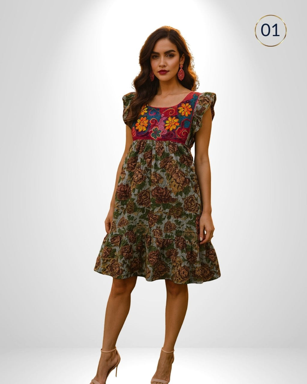 Vestido Corazon Maya - MÉXICO ARTE Y MODA - Vestido Bordado