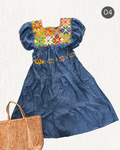 Vestido Estrella Mezclilla - MÉXICO ARTE Y MODA - Vestido Bordado