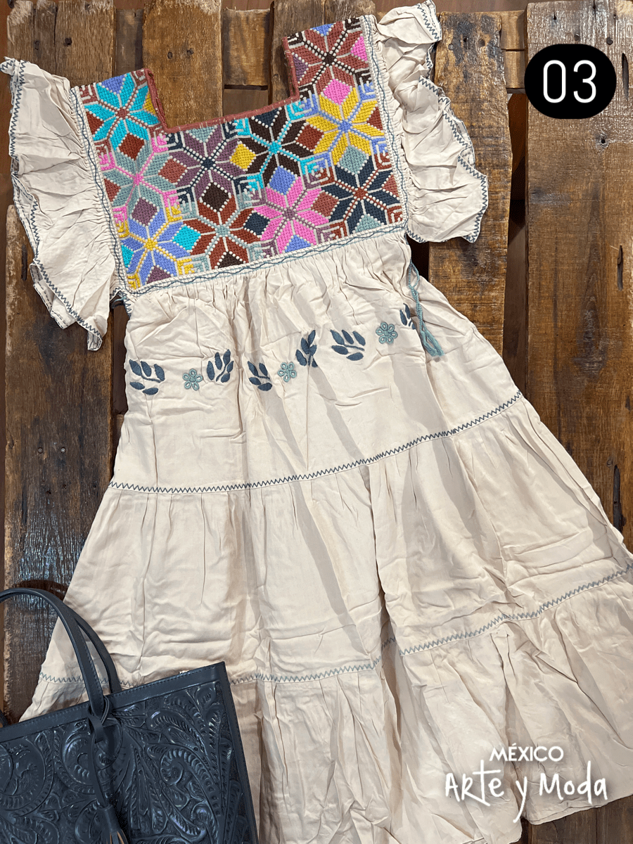 Vestido Estrella Rayon - MÉXICO ARTE Y MODA - Vestido Bordado