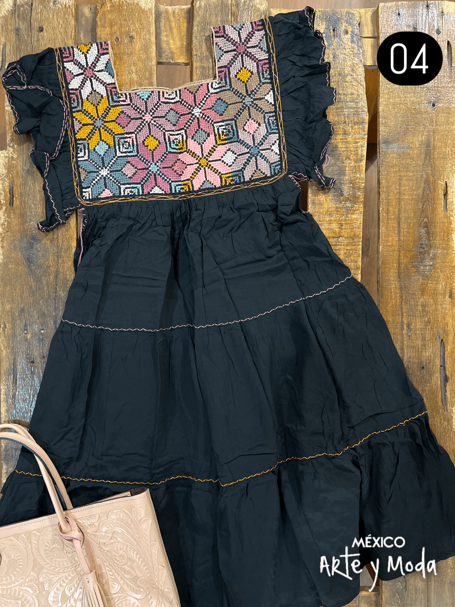Vestido Estrella Rayon - MÉXICO ARTE Y MODA - Vestido Bordado